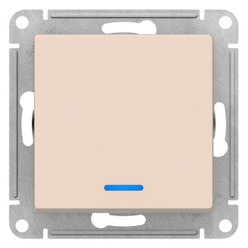 Выключатель SE AtlasDesign 1-клавишный с подсветкой, сх.1а, 10АХ, бежевый, механизм - Электрика, НВА - Выключатели и розетки - Выключатели - . Магазин оборудования для автономного и резервного электропитания Ekosolar.ru в Камышине