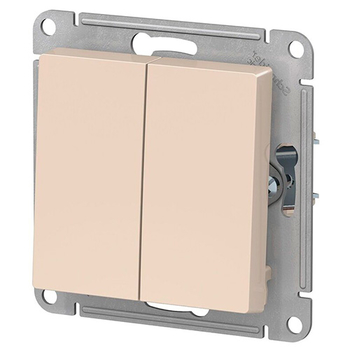 Выключатель Schneider Electric AtlasDesign 2-клавишный сх.5, 10АХ, бежевый, механизм - Электрика, НВА - Выключатели и розетки - Выключатели - . Магазин оборудования для автономного и резервного электропитания Ekosolar.ru в Камышине
