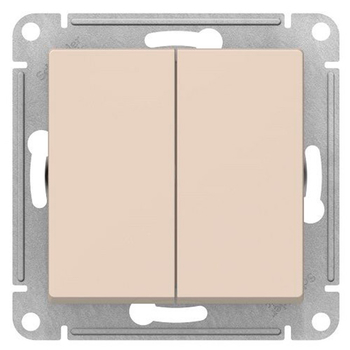 Переключатель Schneider Electric AtlasDesign 2-клавишный сх.6, 10АХ, бежевый механизм - Электрика, НВА - Выключатели и розетки - Выключатели - . Магазин оборудования для автономного и резервного электропитания Ekosolar.ru в Камышине