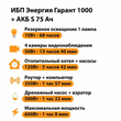 ИБП Энергия Гарант 1000 + Аккумулятор S 75 Ач - 12В (600Вт - 68мин) - ИБП и АКБ - ИБП для котлов - . Магазин оборудования для автономного и резервного электропитания Ekosolar.ru в Камышине